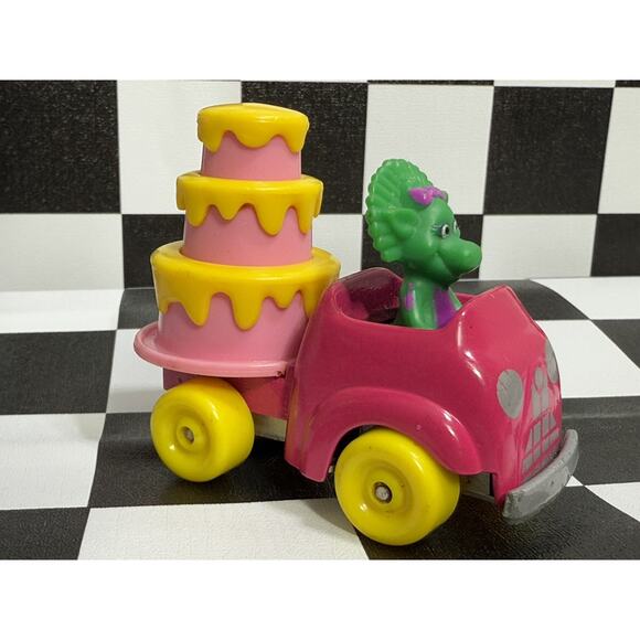 Barney the Dinosaur Baby Bop & Barney Diecast Cake Car Lyons Group 1993 Lot of 3 - Picture 6 of 7